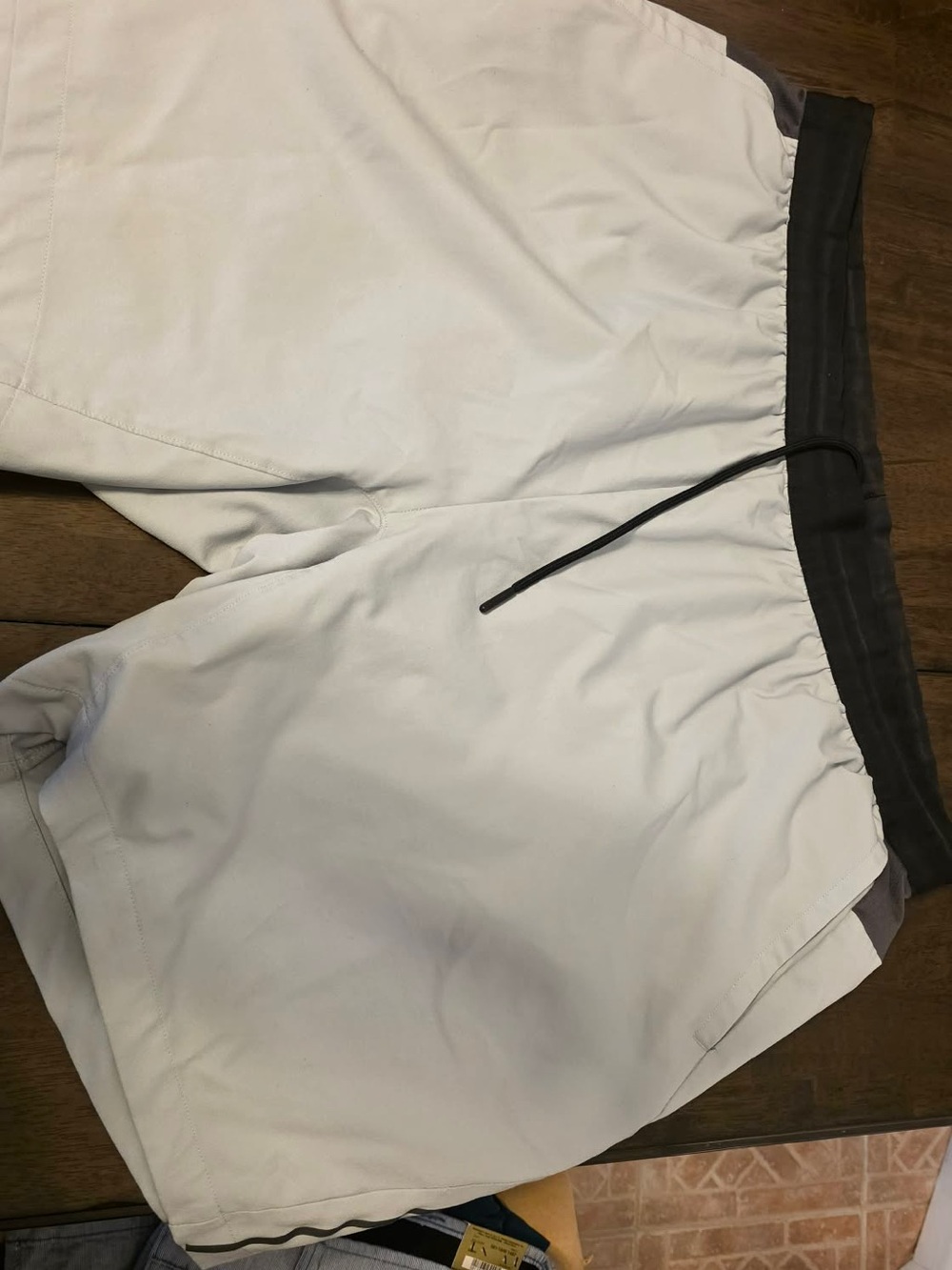 The Foundry Supply Co. Men's White Athletic Shorts with Black Waistband